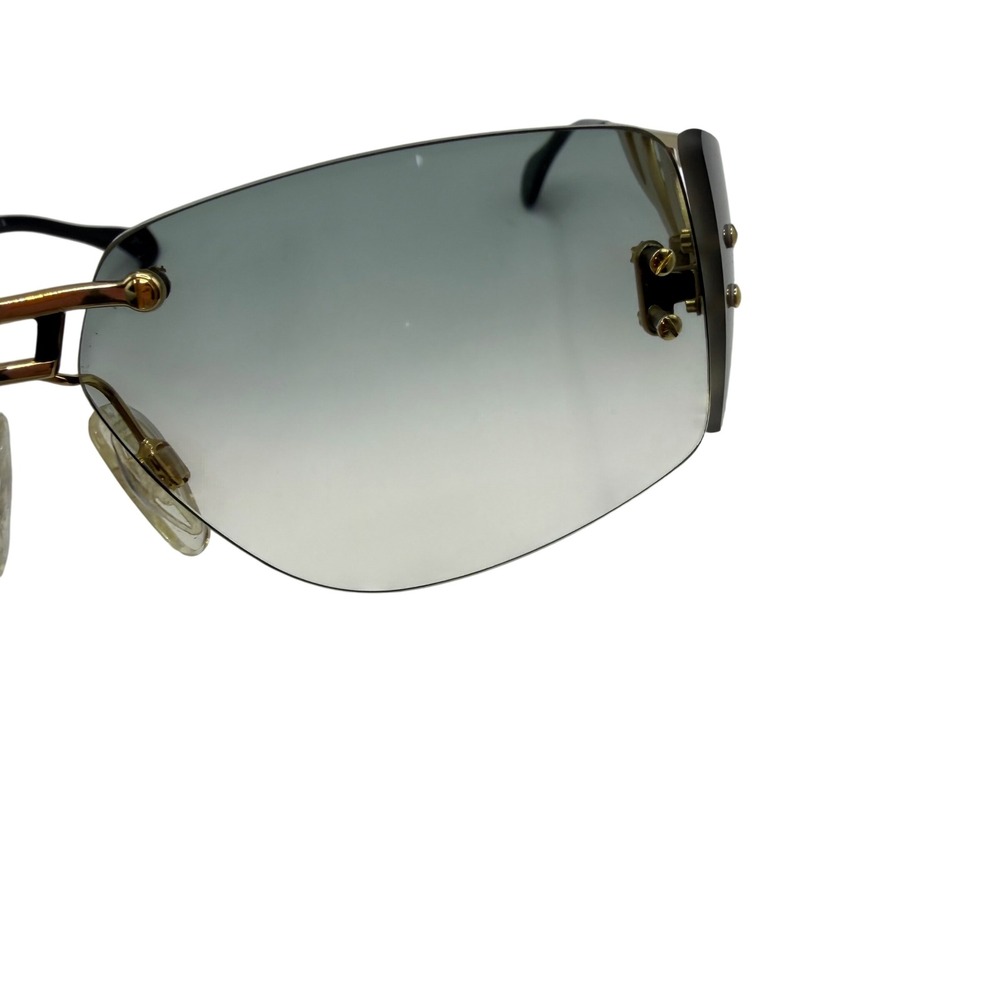 Cazal Mod 926 Rimless Sunglasses Gold Gray Lens Rhinestone Germany Designer - Picture 3 of 12